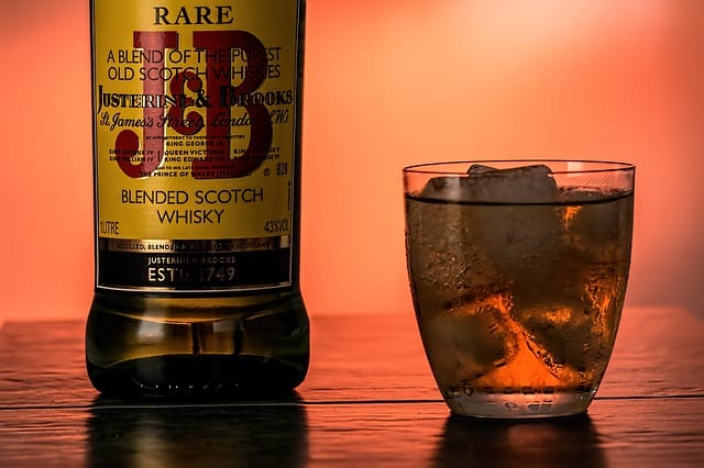 A bottle of J&B Scotch