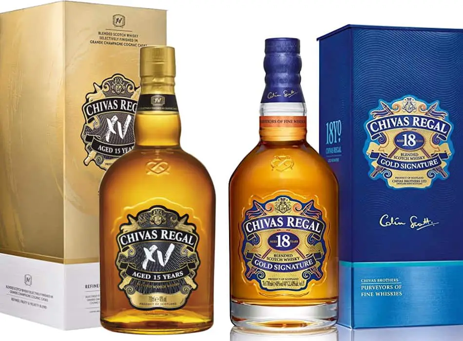 2 bottles of Chivas Regal - XV and the 18