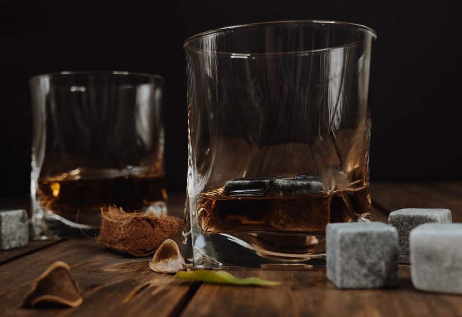 Whiskey glasses and whiskey stones