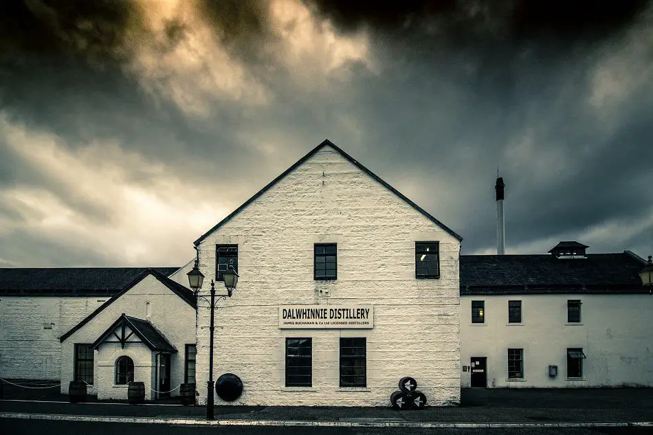 A distillery in inclement weather