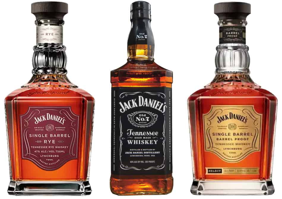 3 bottles of Jack Daniel’s - Old No 7, Single Barrel Rye & Single Barrel Barrel Proof
