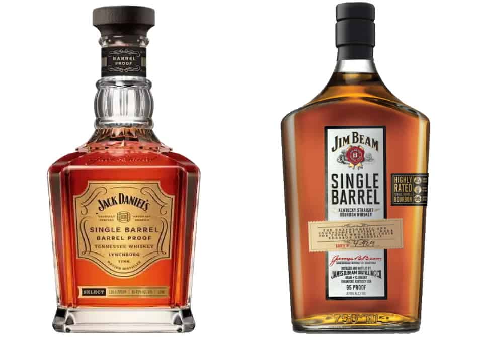 The bottles of Jack Daniel’s and Jim Beam with the most complex flavors