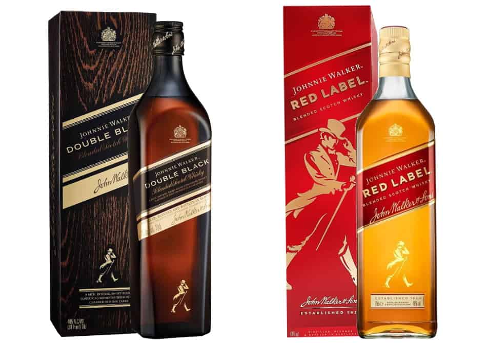 2 bottles of Johnnie Walker – Double Black & Red Label