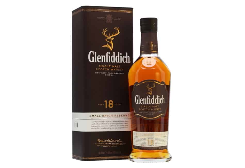 A bottle of Glenfiddich 18 Year Old