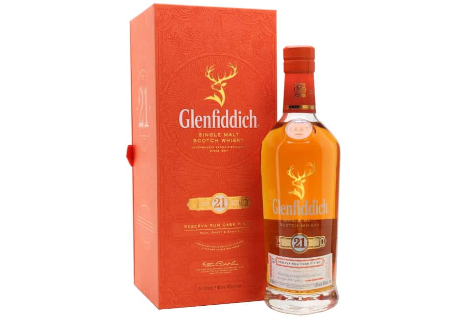 A bottle of Glenfiddich 21 Year Old