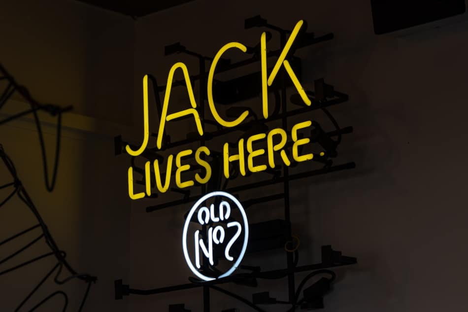 A sign saying 'Jack Old No 7 Lives Here'