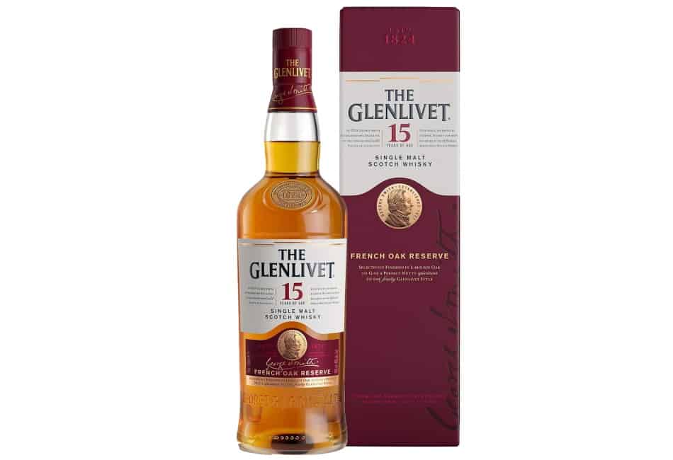 A bottle of Glenlivet 15 Year Old French Oak Reserve