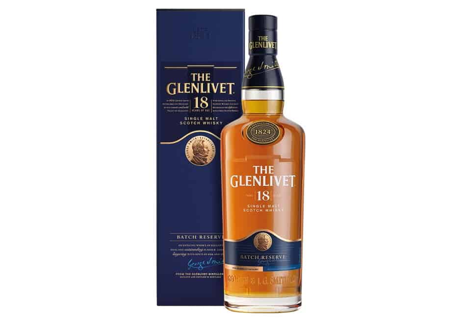 A bottle of Glenlivet 18 Year Old Batch Reserve