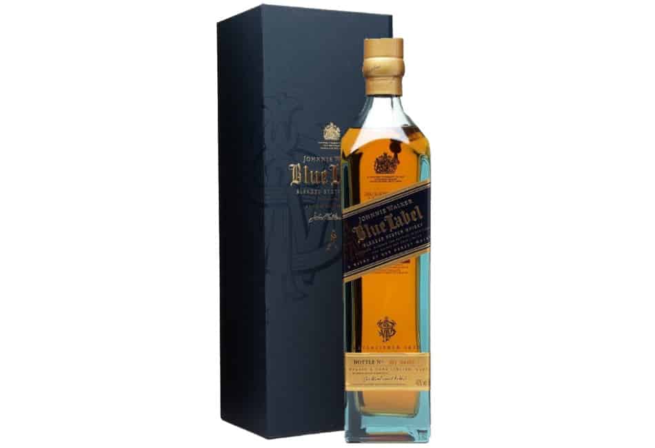 A bottle of Johnnie Walker Blue Label