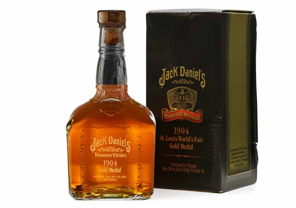 A bottle of Jack Daniels 1904 Gold Medal Series