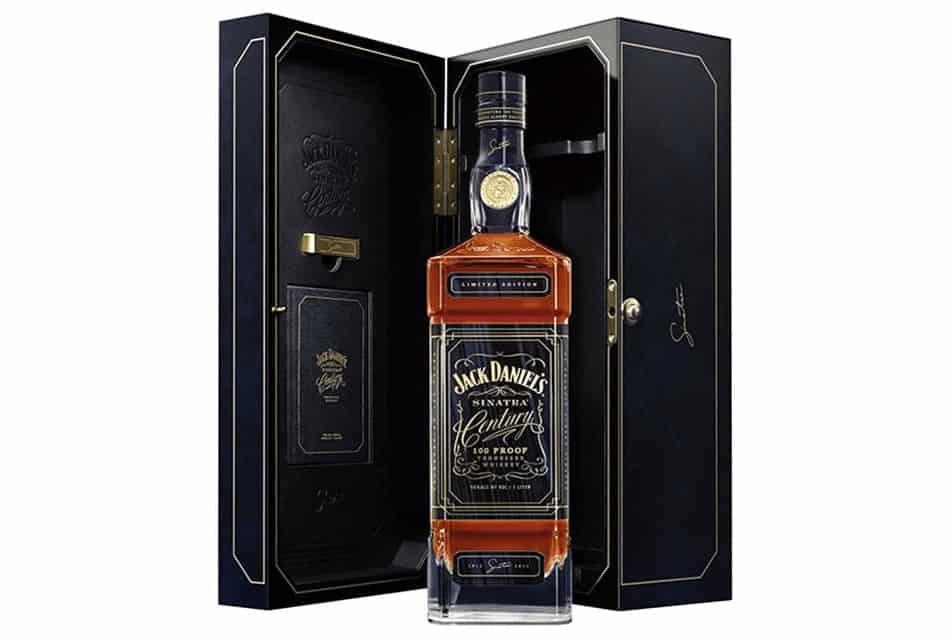 A bottle of Jack Daniels Sinatra Century