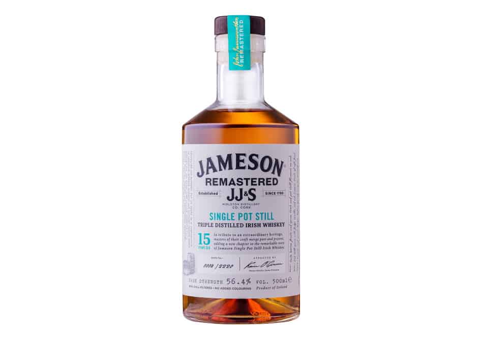 A bottle of Jameson 15 Year Old Single Pot Still whiskey