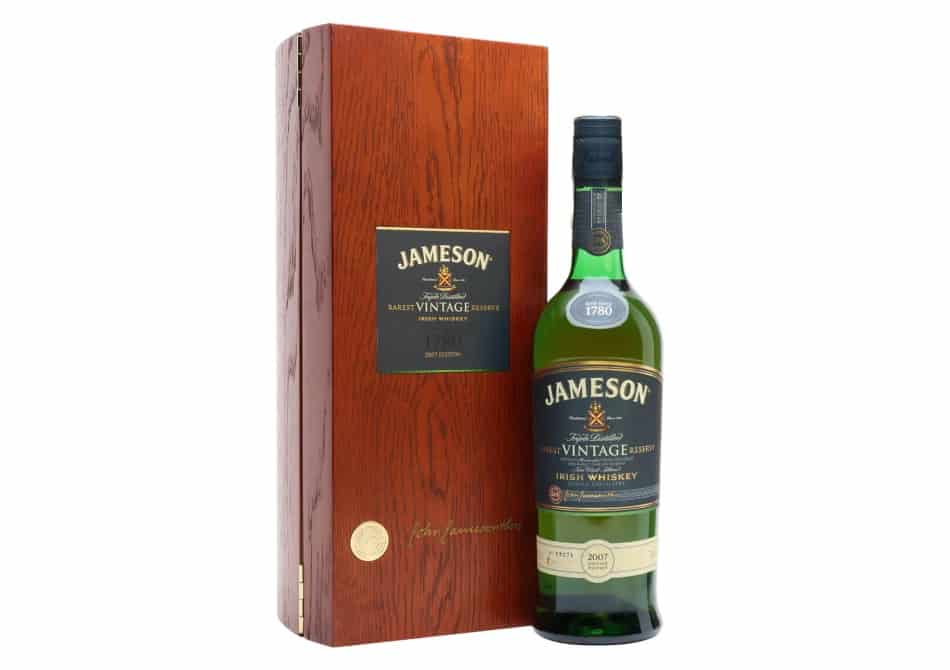 A bottle of Jameson 2007 Rarest Vintage Reserve