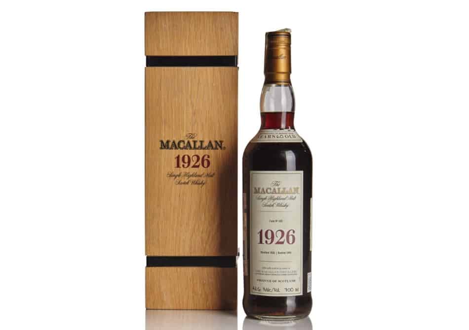 A bottle of Macallan 1926 60 Year Fine & Rare