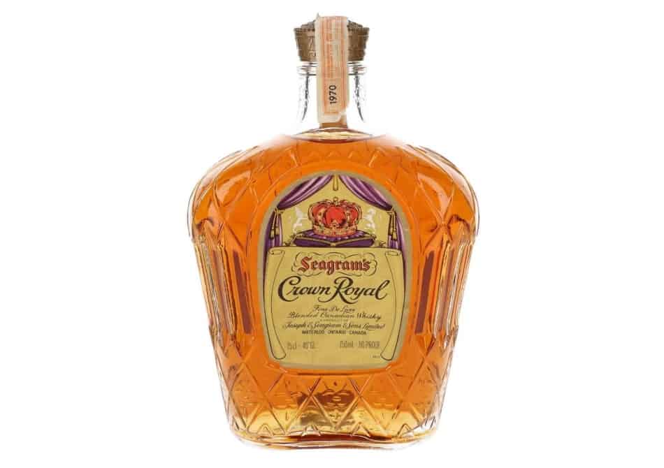 A bottle of Crown Royal Deluxe Bottled in 1970