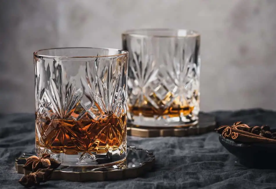 2 beautiful looking whiskey glasses