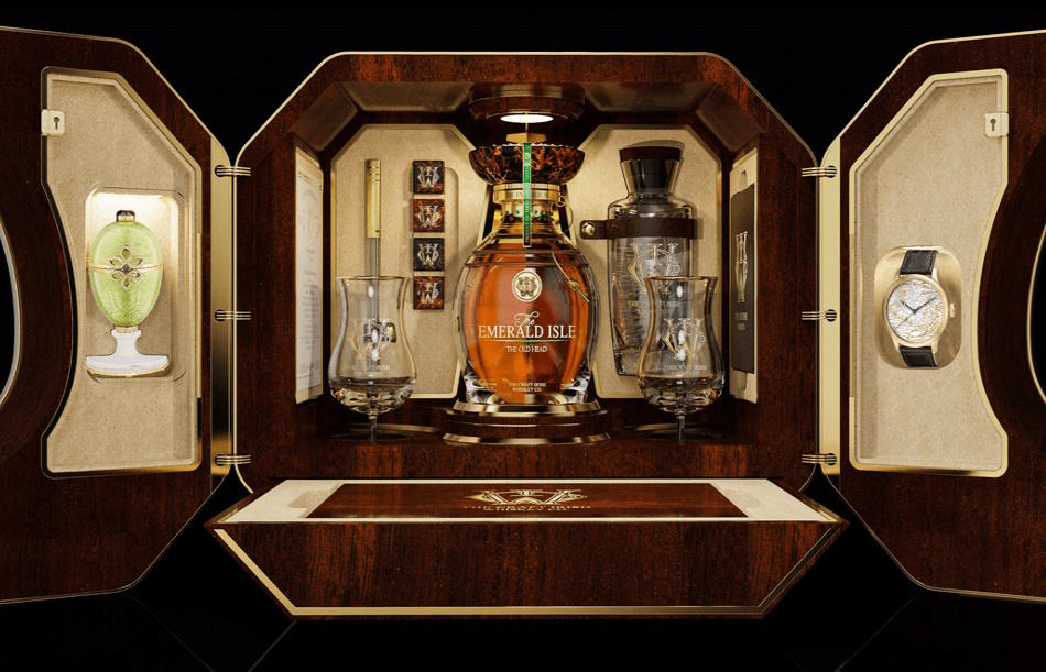 A bottle of Craft Irish Whiskey Company The Emerald Isle with its box