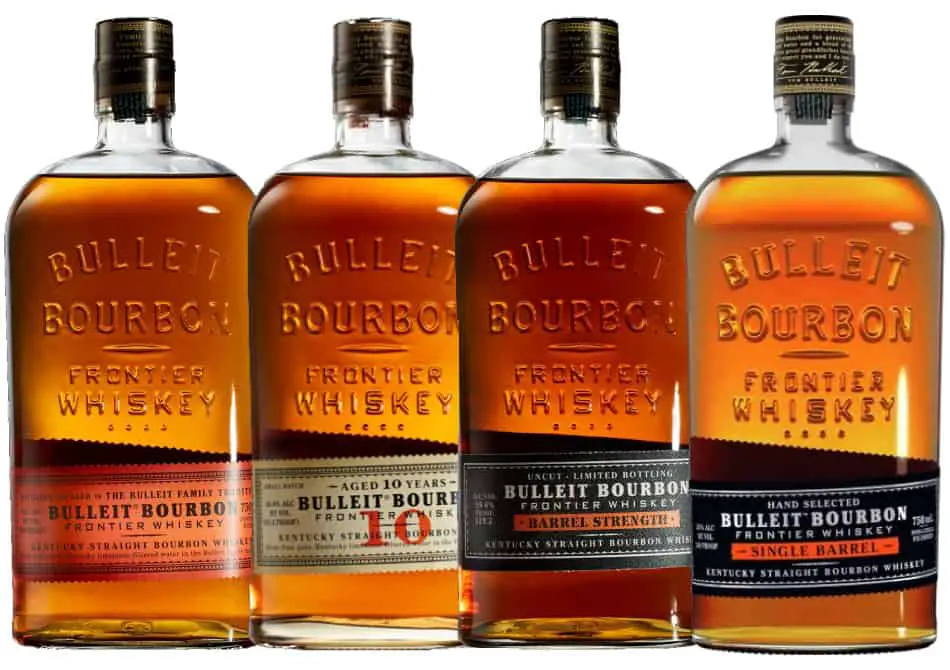 4 bottles of Bulleit bourbon
