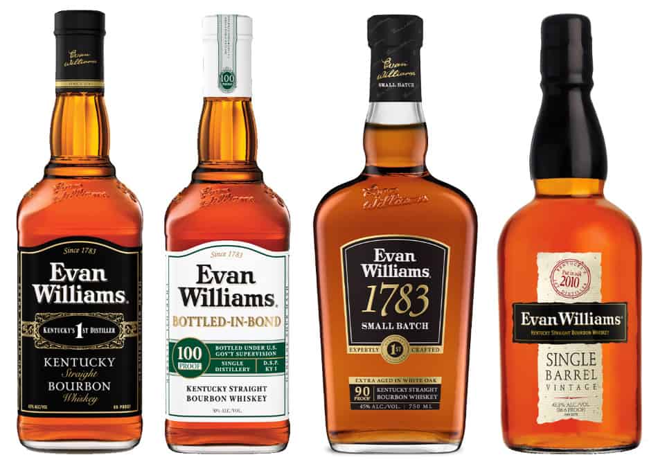 4 bottles of Evan Williams