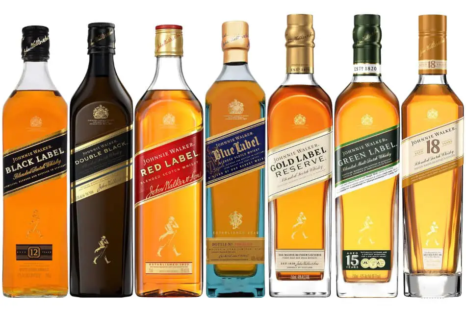 7 bottles of Johnnie Walker