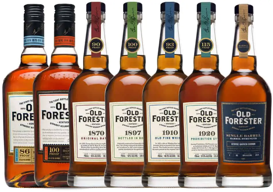 7 bottles of Old Forester